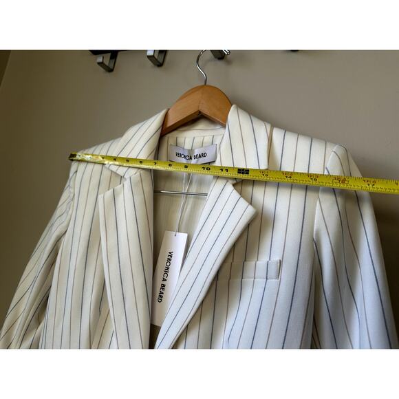 Veronica Beard Battista Dickey Jacket Womens 4 Dove Multi Pinstripe Blazer New - Picture 3 of 13